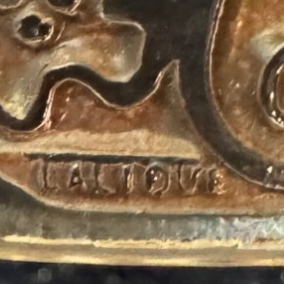 Lalique Roger Powder Vanity Box French Art Glass Birds & Grapes Cristal France - Picture 3 of 7